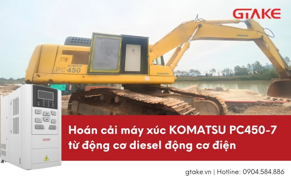 Hoán cải máy xúc Komatsu PC450-7 từ động cơ diesel sang điện