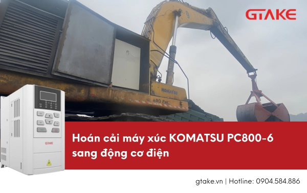 Hoán cải máy xúc Komatsu PC800-6 sang động cơ điện