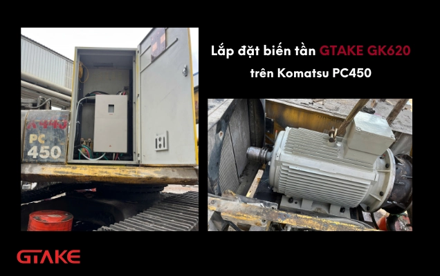 Lắp đặt biến tần GK620 hoán cải máy xúc Komatsu PC450